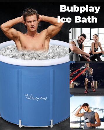 Ейсбад XL для спортсменів та дорослих: ванна для крижаного занурення на 105 галонів з кришкою, блакитна