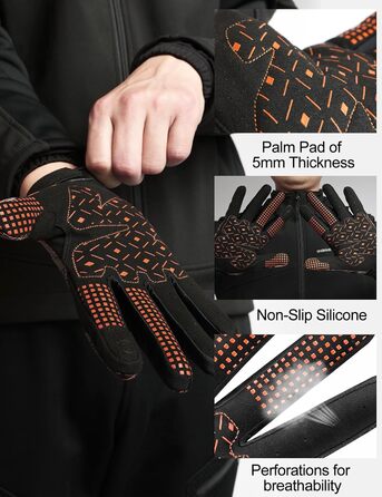 Велосипедні рукавички INBIKE для чоловіків, бігові рукавички, ударостійкі, еластичні, світловідбиваючі, дихаючі, помаранчеві, XXL