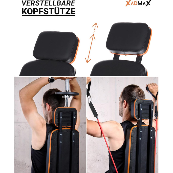 Регульована складана лава для гантелей, посилена тренажерна лава для дому, витримує до 360 кг, багатофункціональна атлетична лава для силових тренувань