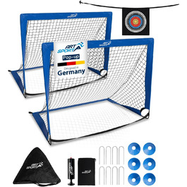 ArtSport Ворота для футболу Pop-up Goal Master - 2 шт. з аксесуарами - складані та готові до гри - 2 ворота для гри в приміщенні та на вулиці - футбольні ворота для дітей, колір: блакитний