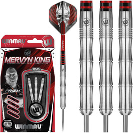 Дартс WINMAU Champions Mervyn King 22г, професійний, вольфрамовий, сталевий наконечник, набір з хвостовиками та оперенням