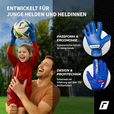 Воротарські рукавички Reusch Attrakt Silver Junior для дітей | Розміри 3-8 | Сріблястий латекс для ідеального зчеплення | Ергономічний дизайн для маленьких рук | Міцні для тренувань та гри
