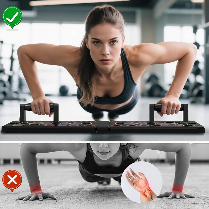 GLKEBY Тренажер для віджимань Push-Up Rack Board 15-в-1, складаний, багатофункціональний, портативний, регульований