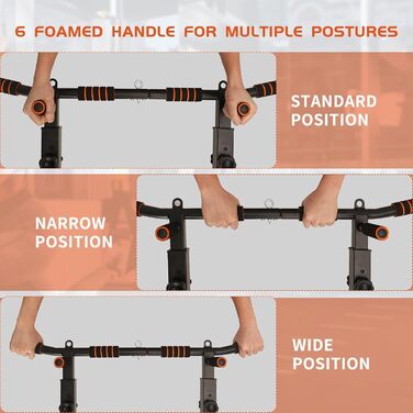 Стійка для підтягувань QZWGZ Bar Mount Heavy Duty - до 200 кг, регулювання висоти, нековзні ручки, для дому та спортзалу