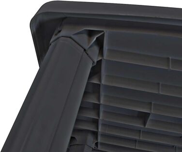 Садовий стіл vidaXL 101x68x72 см, пластик, антрацит, вуличний стіл для балкона та саду з отвором для парасольки