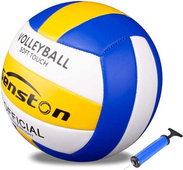 Волейбольний м'яч Senston Soft Touch, офіційний розмір 5, водонепроникний, з насосом, для пляжу, басейну та вулиці, синій