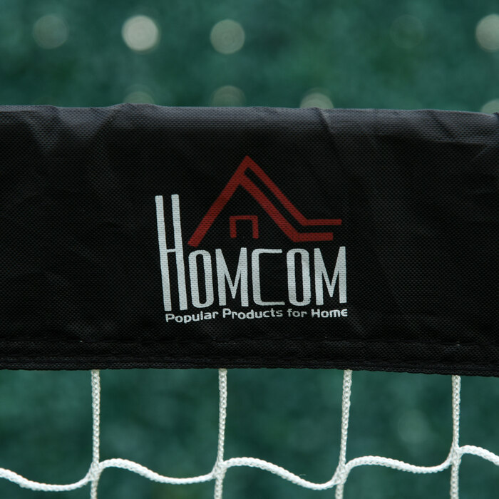 Набір футбольних голів HOMCOM з 2 міні-воріт складний зі сталі та tetrolon black 186x90x89 см для саду та ігрового майданчика