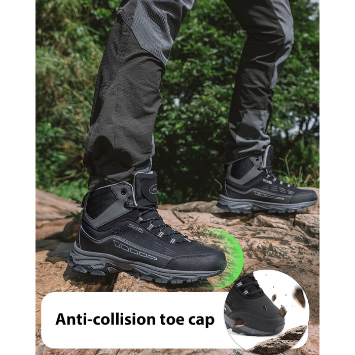 Черевики для хайкінгу/трекінгу чорного кольору, водонепроникні, легкі, 37-46 EU
