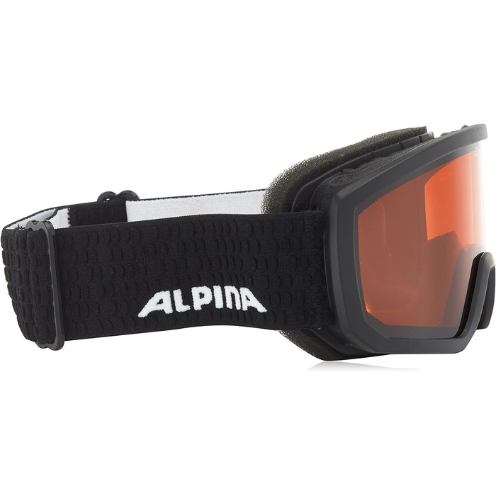 ALPINA SCARABEO JR. – дитяча лижна маска OTG, ударостійка, з 100% UV-захистом, антифог, чорна