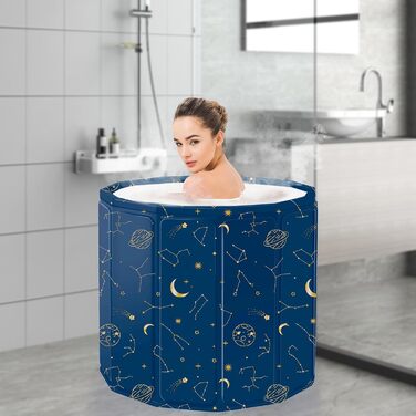 Складана портативна ванна для дорослих STARBRIIANT (80x66 см) — крижана ванна для відновлення м'язів, SPA та спортивників, розмір L