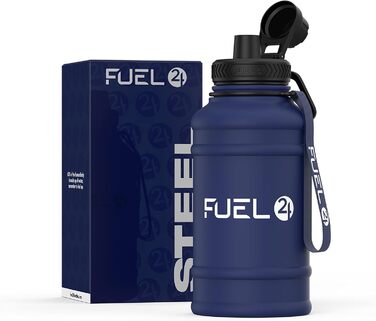 Fuel24 Extra Stark пляшка для води з нержавіючої сталі 1.3L та 2.2L, герметична, BPA Free, спортивна пляшка для фітнесу та тренувань, металева пляшка для води для дорослих, 1300 мл Candy
