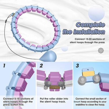 Розусний обруч для схуднення з ваговим кільцем (32 вузли, 57-165 см) Blau Lila - фітнес-обруч для дорослих