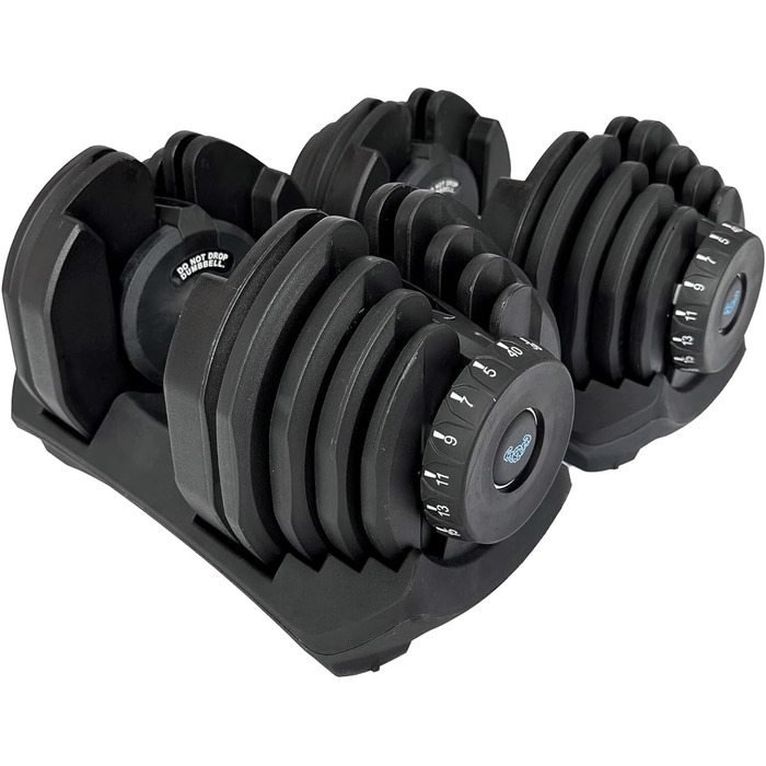 Регульовані гантелі BRAINGAIN, 15-17 кг, Smart-Click, антиковзний грип, 2 шт. по 40 кг