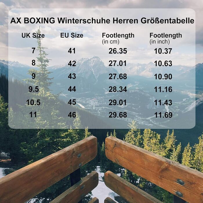 Чоловічі зимові черевики AX BOXING: утеплені, трекінгові, для ходьби в горах, водонепроникні, антиковзаючі, розмір 41-46 EU (колір: коричневий, розмір 42 EU)