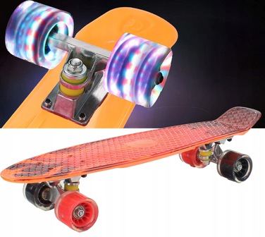 Пенні-борд Aurora з LED-колесами, 56x15 см, підшипники ABEC-7
