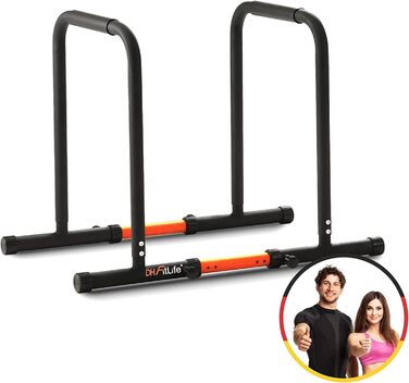 Бруси для віджимань DH FitLife, паралети для дому, регульовані 80-100 см, обладнання для калістеніки та силових тренувань