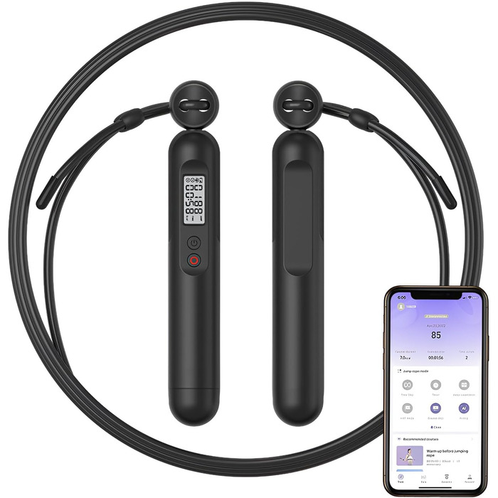 Скакалка Fitdays з лічильником, розумний вантажний канат для тренувань, регульований канат для початківців та професіоналів, Jump Rope з аналізом даних через APP, підрахунок калорій