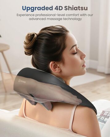 COMFIER 4D Шиацу масажер для шиї та плечей з підігрівом, бездротовий масажер для спини, шиї та плечей, для зняття болю в шиї, плечах і ногах, подарунок