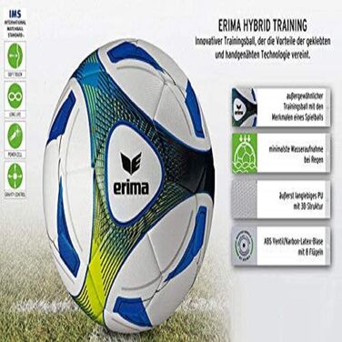 Гібридний футбольний м'яч Erima Hybrid Training 5 для дорослих, синьо-лаймовий