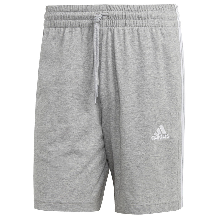 Чоловічі повсякденні шорти adidas Essentials French Terry 3-Stripes, сірі (Medium Grey Heather/White), розмір M