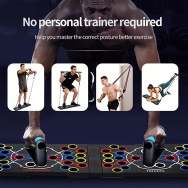 Багатофункціональна дошка для віджимань на 54 отвори — тренажер для м'язів грудей, рук та преса для дому, підходить для чоловіків та жінок