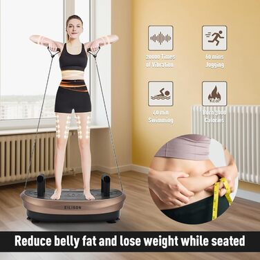 Машина для тренувань EILISON FITABS 3D з вібрацією та сидінням: вібрація, пульсація, платформа для віджимань, лімфодренаж, схуднення, відновлення. Кольори: Braun, Schwarz, Silber
