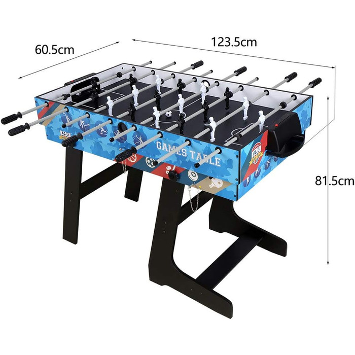 Складаний ігровий стіл 5-в-1 для футболу, хокею, тенісу, більярду та баскетболу
