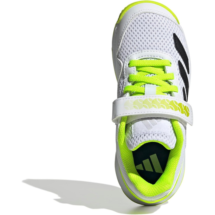 Дитячі тенісні кросівки adidas Courtflash Comfort для дітей, 28 EU, білий, чорний, лимонний, унісекс