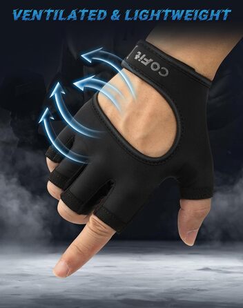 Фітнес рукавички COFIT: дихаючі, з підтримкою зап'ястя, для тренувань, важкої атлетики, силових навантажень, бодібілдингу, чорний, розмір S