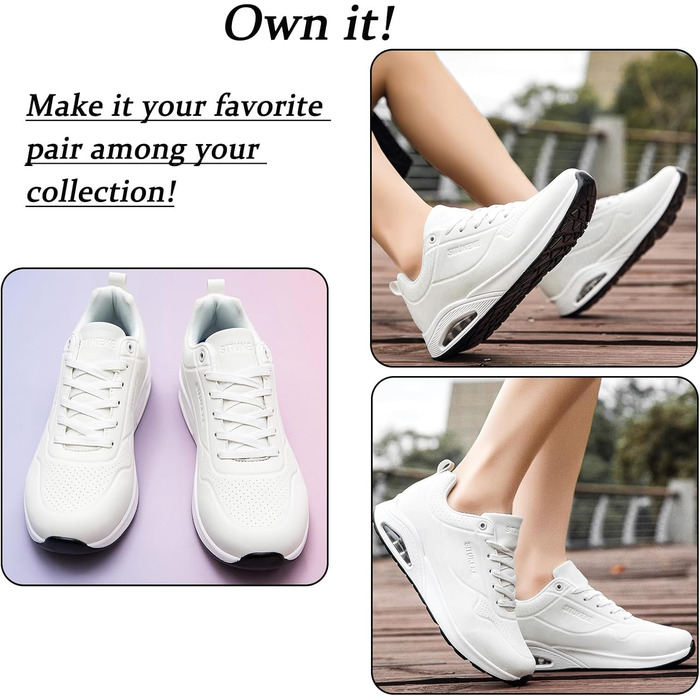 Кросівки чоловічі Situkeke для бігу, тренувань та повсякденного носіння (білі, 44 EU)