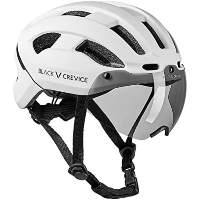 Велосипедний шолом BLACK CREVICE City з LED-ліхтарем і 2 змінними візорами