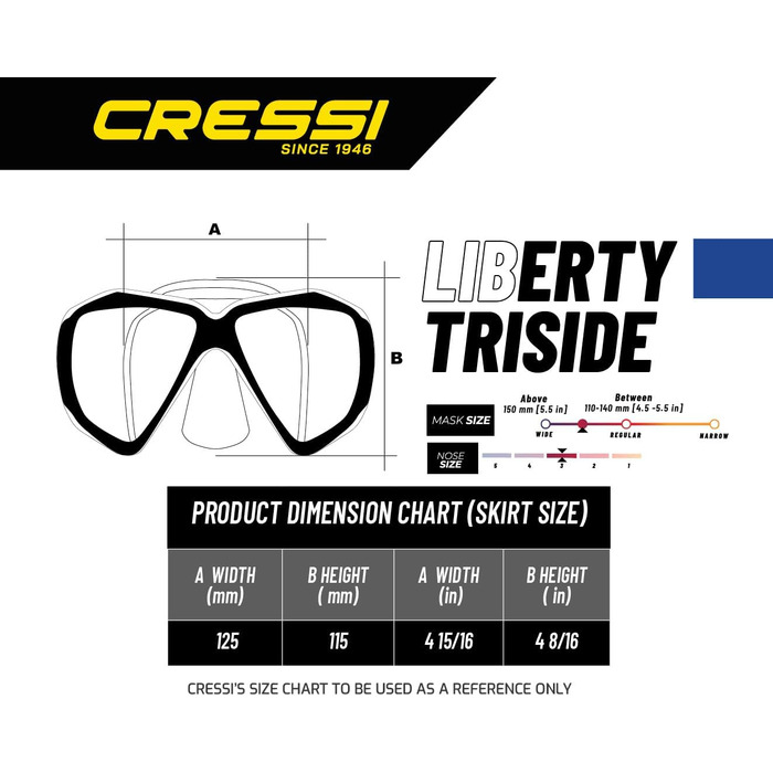 Маска для снорклінгу Cressi Liberty (2/3 скла) - чорний/червоний/срібний