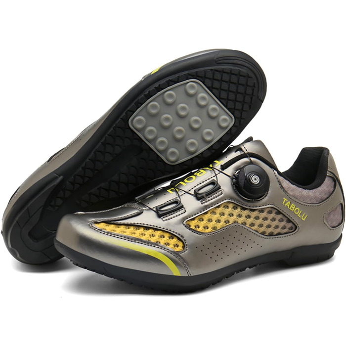 Чоловічі велосипедні туфлі для MTB та шосейних велосипедів, без фіксатора, Flat підошва (46 EU, Золотий)