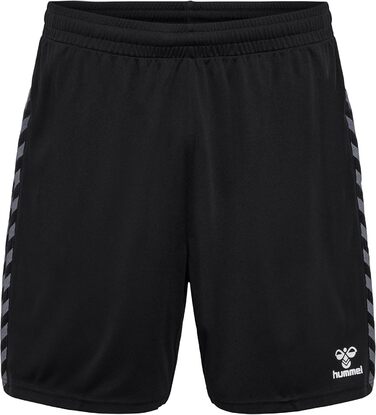 Чоловічі спортивні шорти Hummel Authentic PL — тренувальні шорти з регульованим поясом, дихаючі та швидкосохнучі, 100% перероблений поліестер, чорні