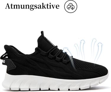 Чоловічі кросівки для бігу та занять спортом: легкі, дихаючі, універсальні. Ідеально для тенісу, фітнесу та походів. Розмір 39 EU, колір чорно-білий