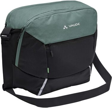 Велосумка VAUDE Cycle Messenger L 20 л з дощовиком, універсальна, чорна/зелена — месенджер для велосипеда