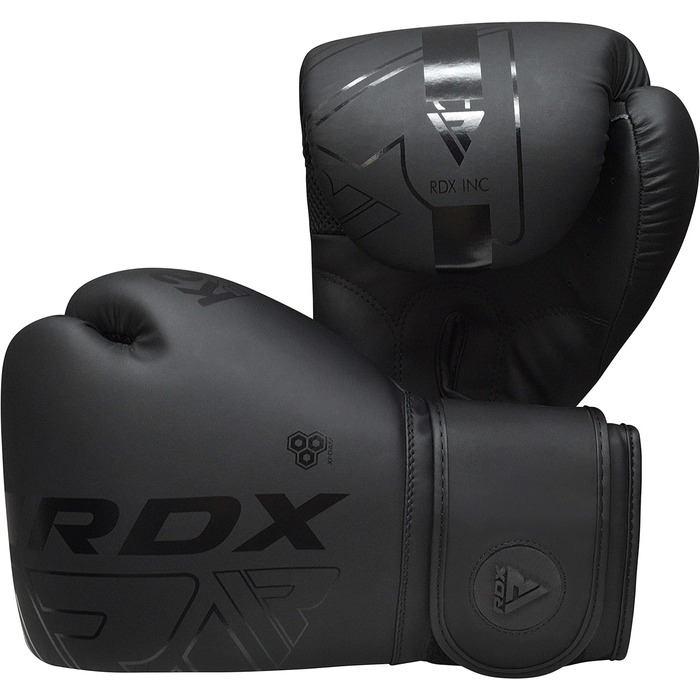 Дитячі боксерські рукавички RDX для муай-тай, кікбоксингу та MMA, шкіра Maya Hide, модель KARA, для спарингу та тренувань, чорні, 6oz/8oz