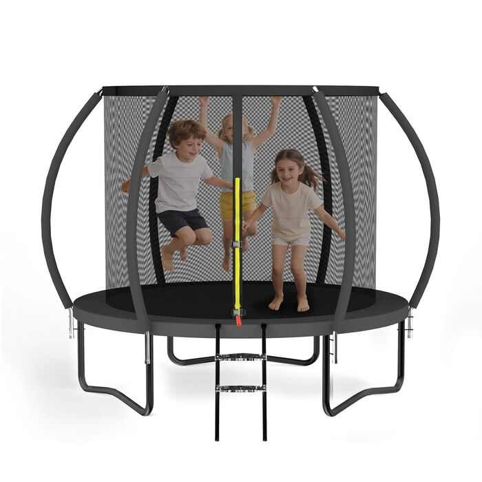 Трамплін Nattork Outdoor Ø244/370/427 см з сіткою та сходами, сертифікат GS, для дітей та дорослих, вантажопідйомність до 150 кг