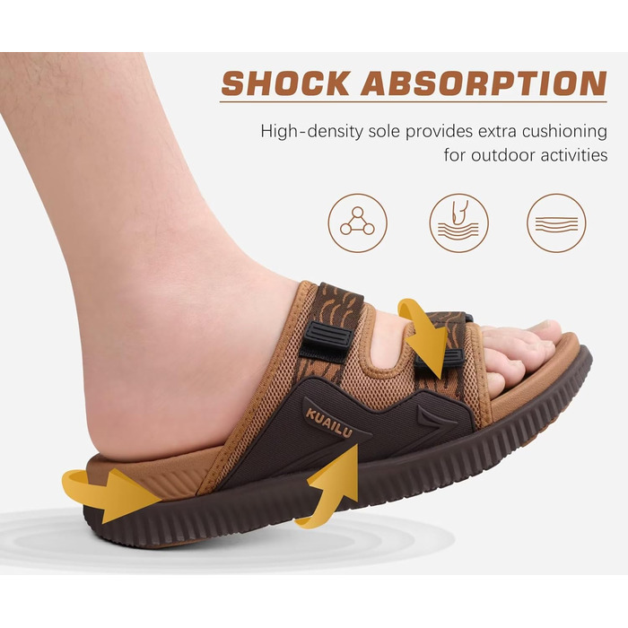 Ортопедичні чоловічі сандалії KuaiLu: спортивні, з товстим ущільненням, для відпочинку та спорту, з регульованим ремінцем та підтримкою склепіння стопи при фасціїті