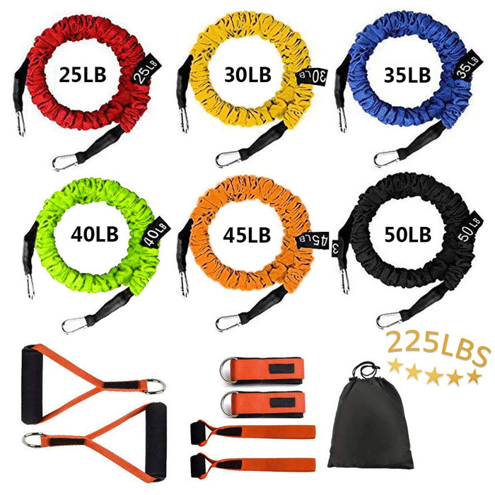 Набір гумових еспандерів для фітнесу Stackable Resistance Band: тренування всього тіла, для початківців та професіоналів, помаранчевий колір