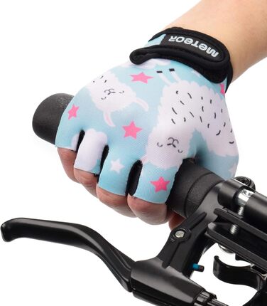 Велосипедні рукавички Meteor Unisex для дітей та дорослих, Gel BMX, XS, Alpacas