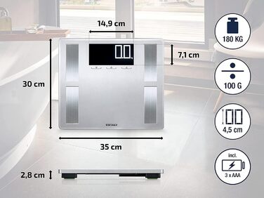 Soehnle Shape Sense Profi 200 ваги для вимірювання жиру, преміум-аналізатор складу тіла, вага для спортсменів з функцією BMI