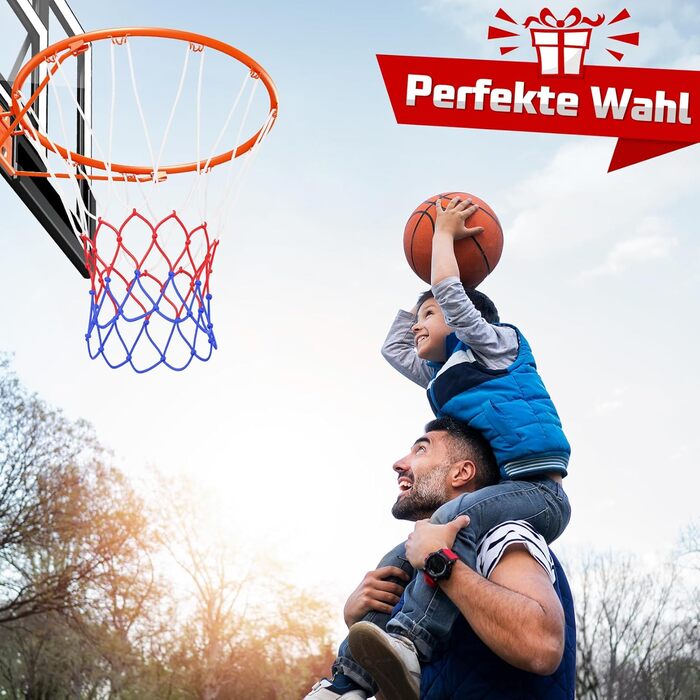 Баскетбольне кільце вуличне з підставкою, регульована висота 100-305 см, міцна задня дошка, сітка для дітей та дорослих