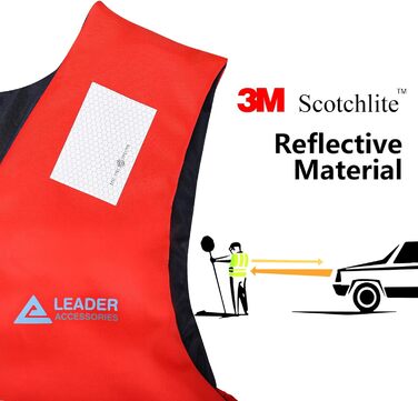 Спасальний жилет Leader International для дорослих, червоний, 30-50кг, для водних видів спорту, плаваючий, 50N