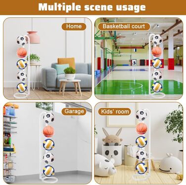 Стеллаж для м'ячів: футбольний, волейбольний, багатоярусний, білий. Зберігання та демонстрація м'ячів