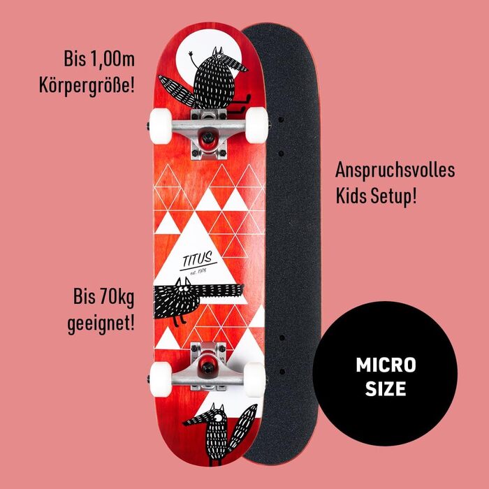 Скейтборд TITUS Micro червоний 6.5