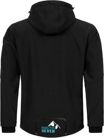 Чоловіча куртка Softshell AS301: водонепроникна outdoor-куртка з флісовою підкладкою, дихаюча, чорно-синя (5XL)