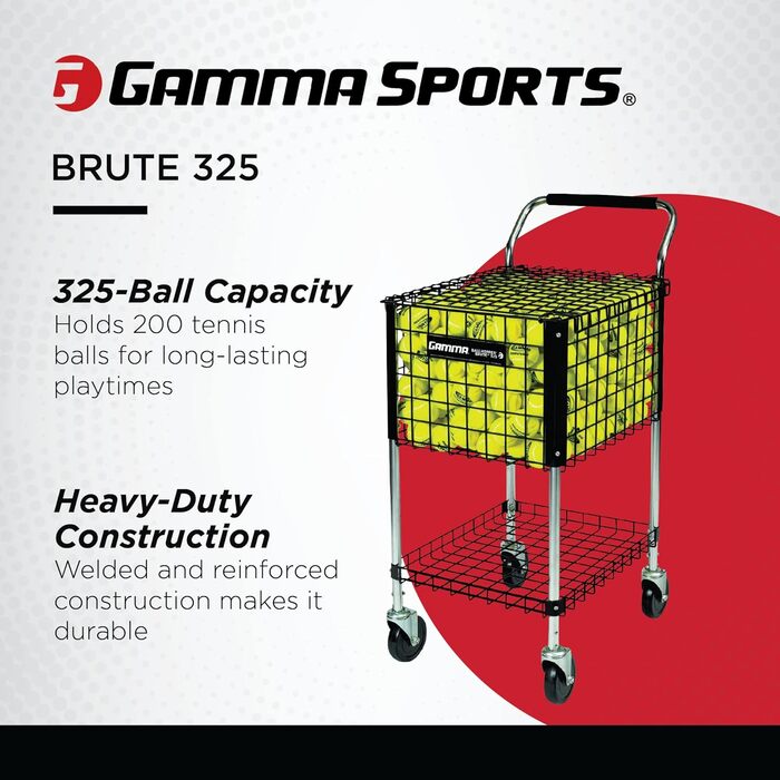 Gamma Sport Premium кошик для тенісних м'ячів з ручкою, портативний, для тренувань, аксесуари для тенісу