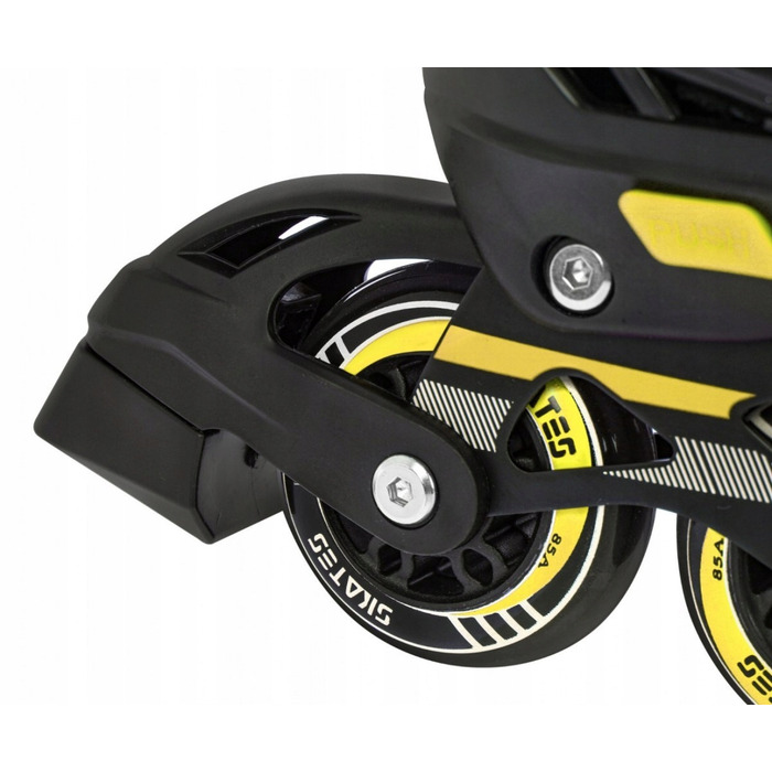 Дитячі роликові ковзани SporTrike, регульовані (розмір 29-33), чорно-жовті, 4 колеса 85A