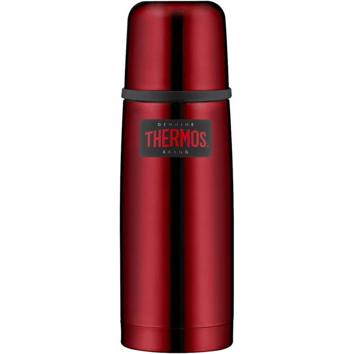 Термос із нержавіючої сталі Thermos Light & Compact 0,35 л, червоний, із чашкою, зберігає тепло 12 годин, холод 24 години, герметичний, BPA Free, можна мити в посудомийці